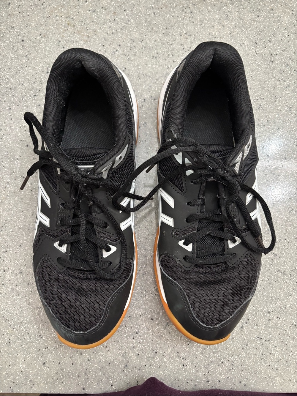 Asics Black Athletic Shoes with Gum Outsole